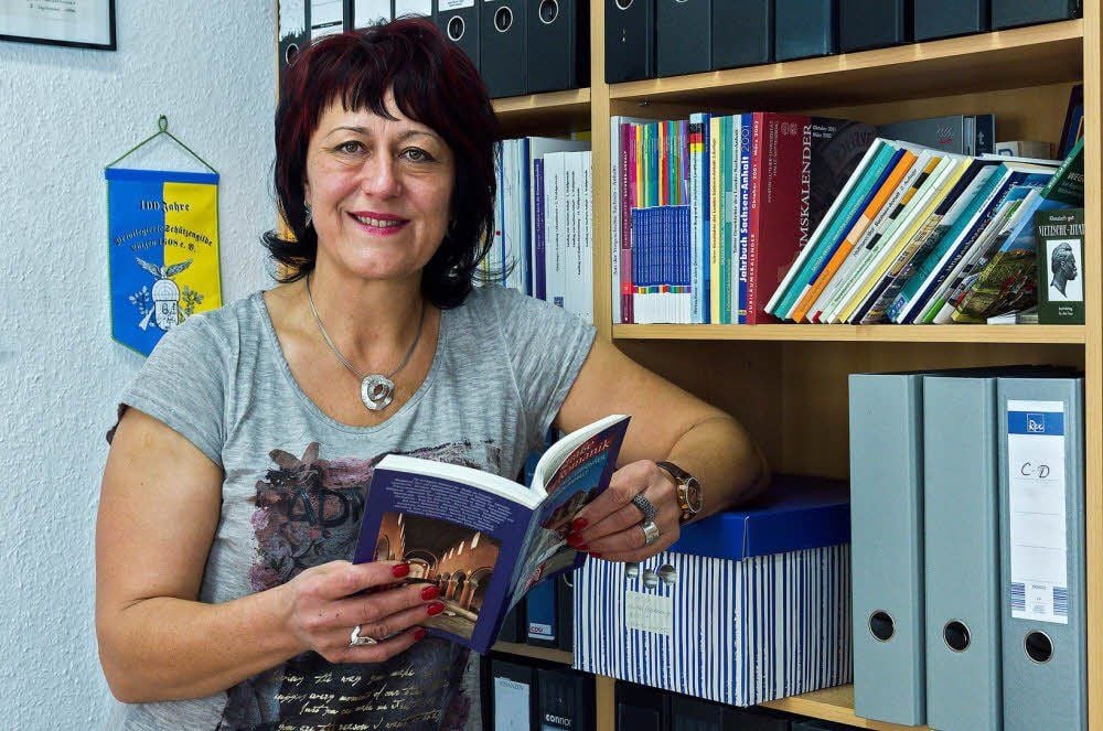 Eva Feußner in ihrem Büro in der Nebraer Straße in Querfurt.