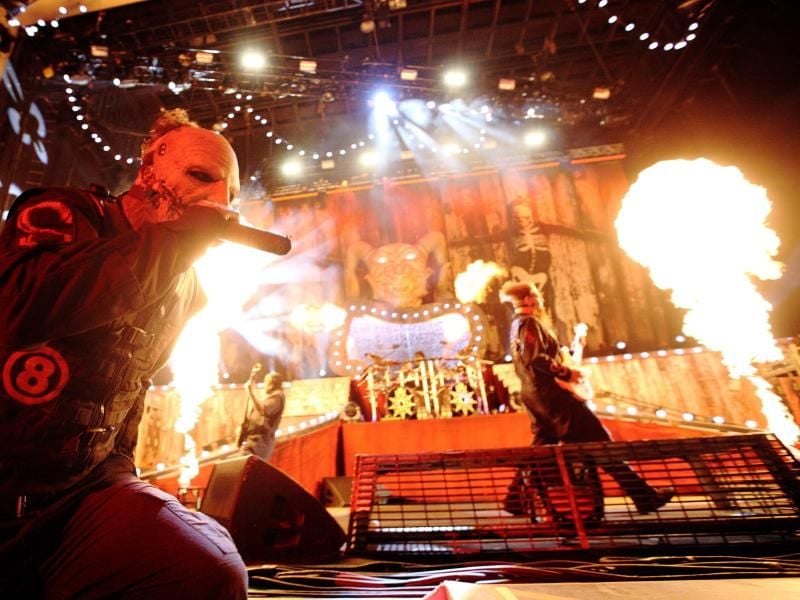Laut, aggressiv und voller Wut: Slipknot. Foto: Steve C Mitchell/EPA