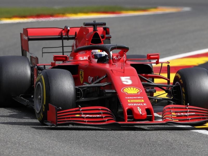 Fuhr beim letzten Training in Spa auf den letzten Platz: Ferrari-Pilot Sebastian Vettel. Foto: Francois Lenoir/POOL REUTERS/AP/dpa