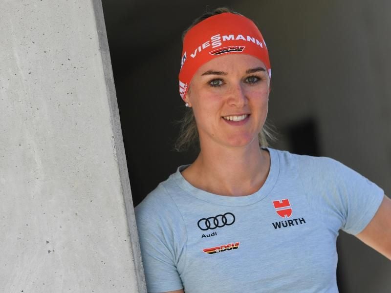 Sorgt sich um die Wintersaison: Top-Biatlethin Denise Herrmann. Foto: Angelika Warmuth/dpa
