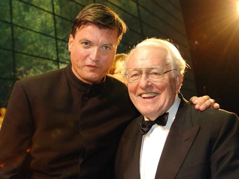 Dirigent Christian Thielemann (l) und der damalige Festspielleiter Wolfgang Wagner 2002 in bayreuth. Foto: Marcus Führer