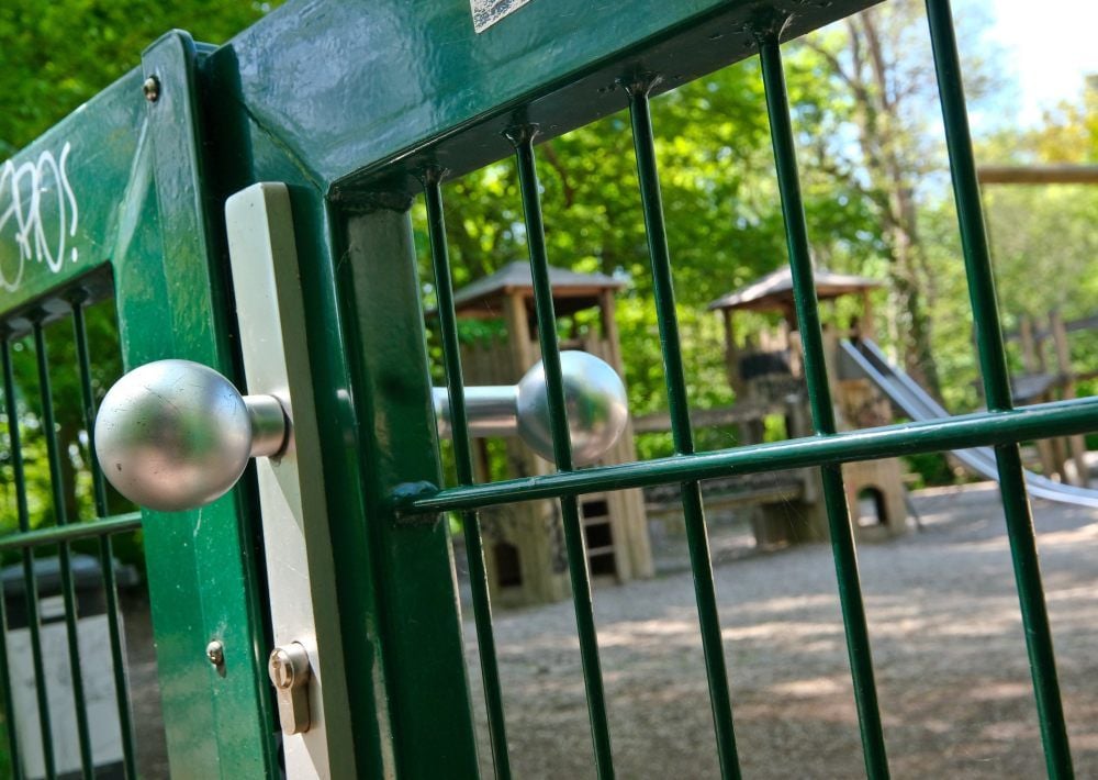 Auch der Spielplatz Steinmühle auf der Peißnitz öffnet wieder.