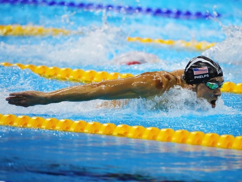 Michael Phelps gewann das Rennen über 200 Meter Schmetterling. Foto: Michael Kappeler