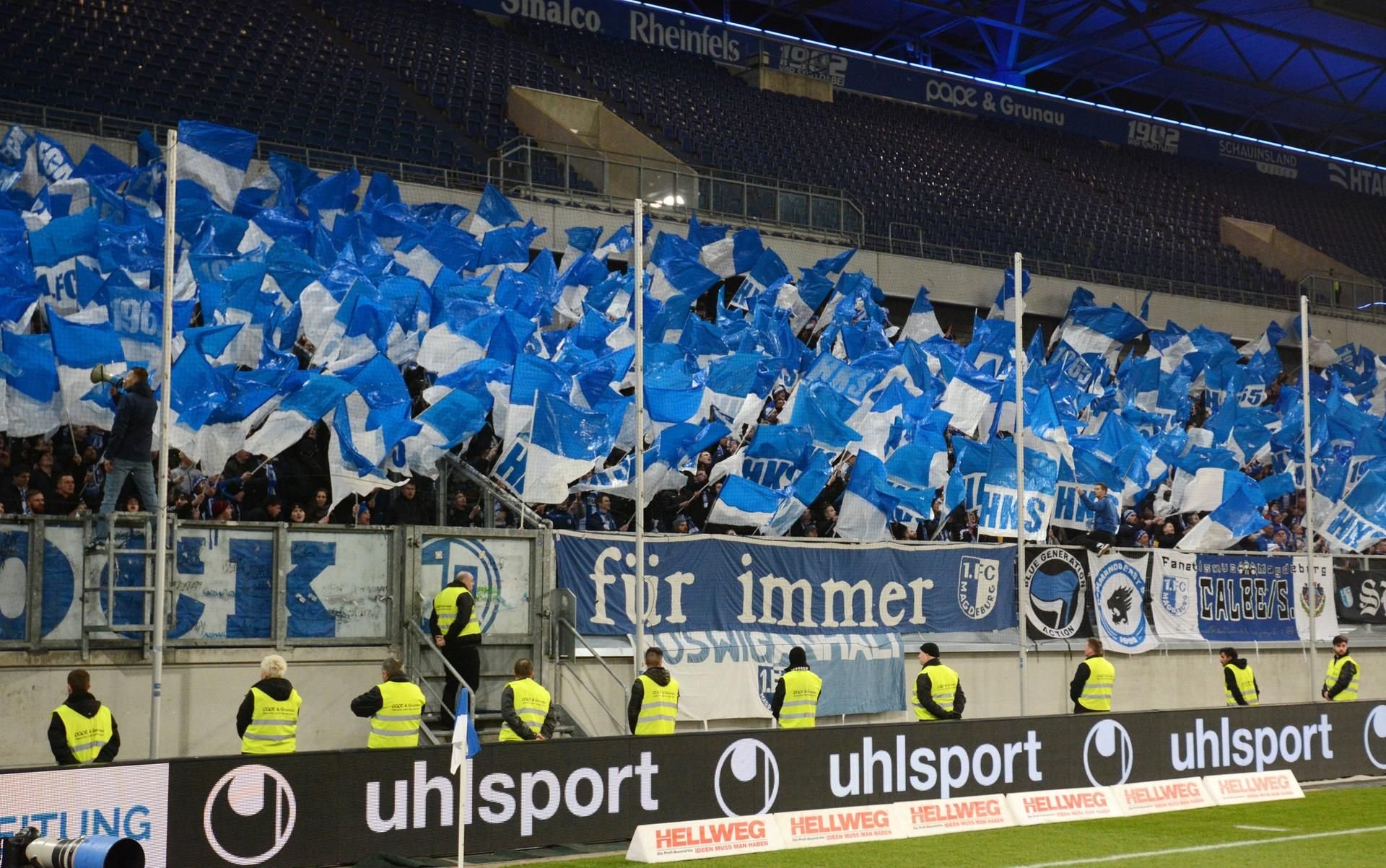 Choreo der FCM-Fans im Februar 2017 in Duisburg