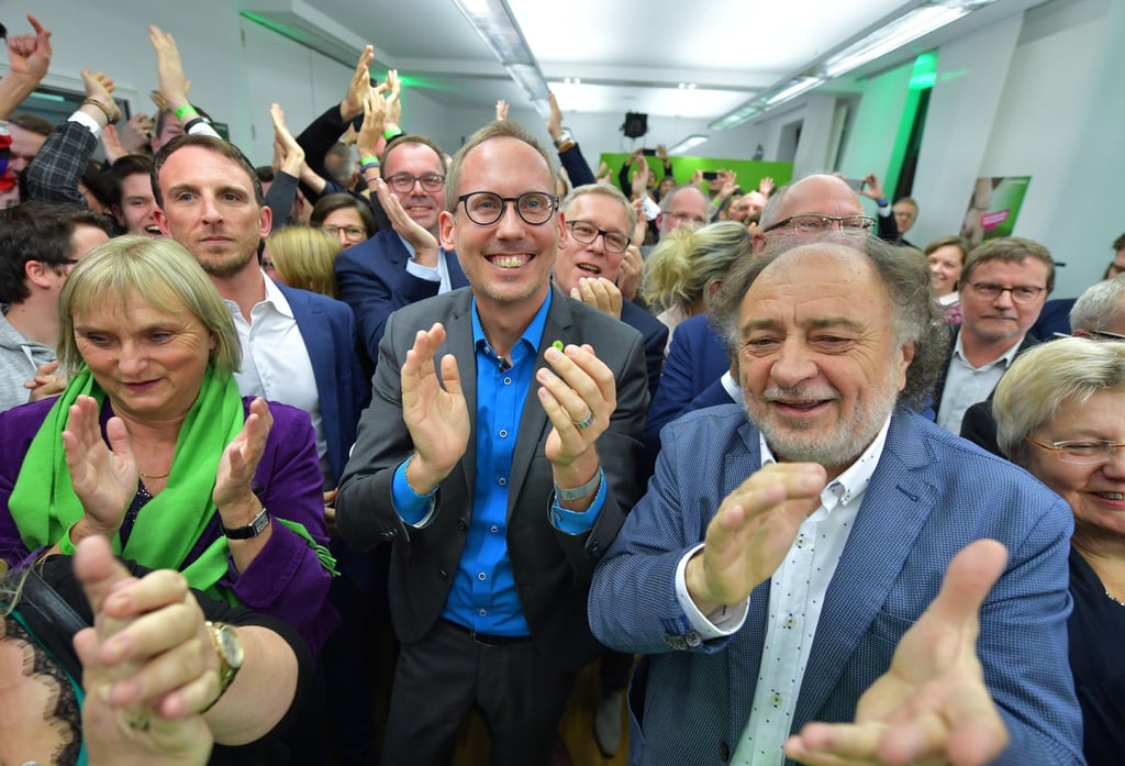 Grund zum Jubeln: Anhänger der Grünen auf einer Wahlparty