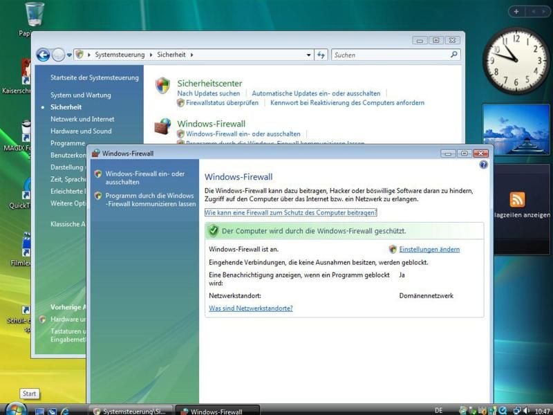 Quietschbunt und mit Widgets wie einer Uhr am Bildschirmrand: Windows Vista von 2007 wird Anfang April von Microsofts Supportliste geworfen. Ab dann gibt es keine Updates mehr. Foto: dpa-tmn