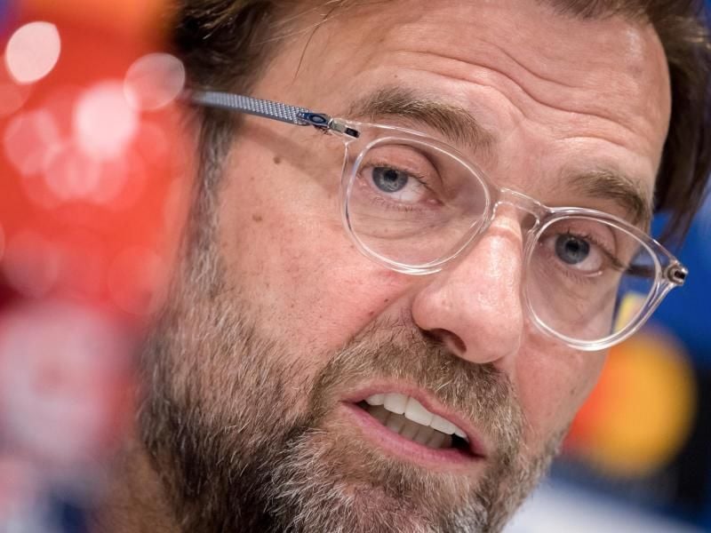 Liverpools Trainer Jürgen Klopp bei der Pressekonferenz. Foto: Sven Hoppe