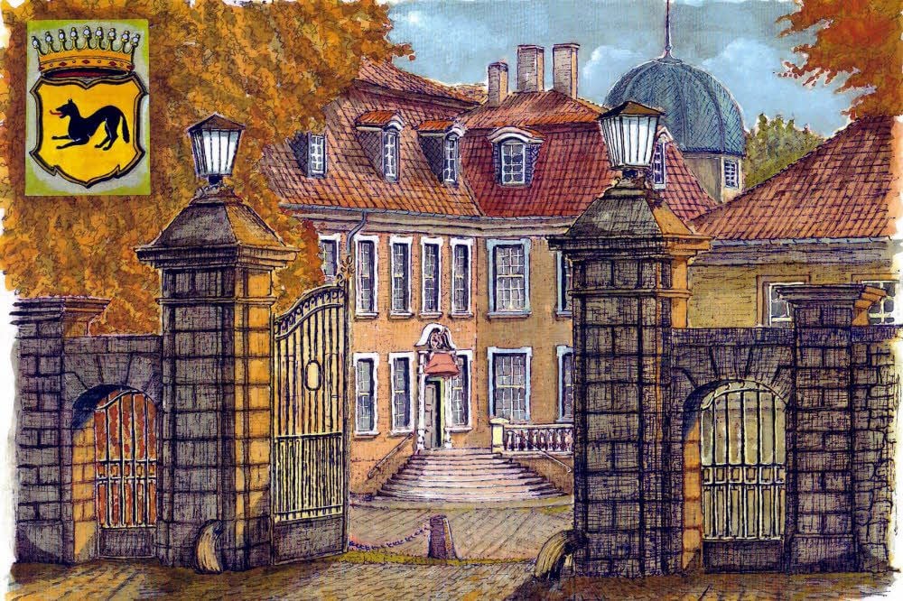 Der Eingang zum Meisdorfer Schloss - gemalt vom Hoymer Heimatmaler Dietrich Genau.