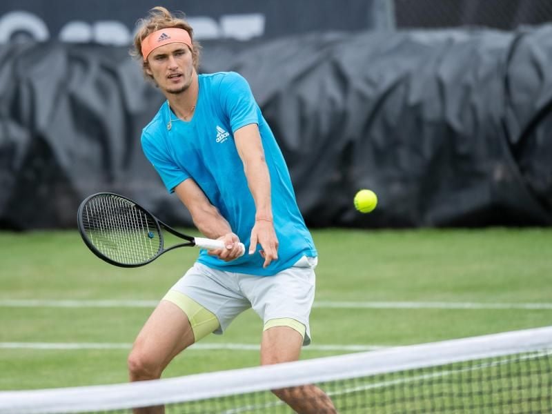 Alexander Zverev beim Training in Stuttgart. Foto: Silas Stein