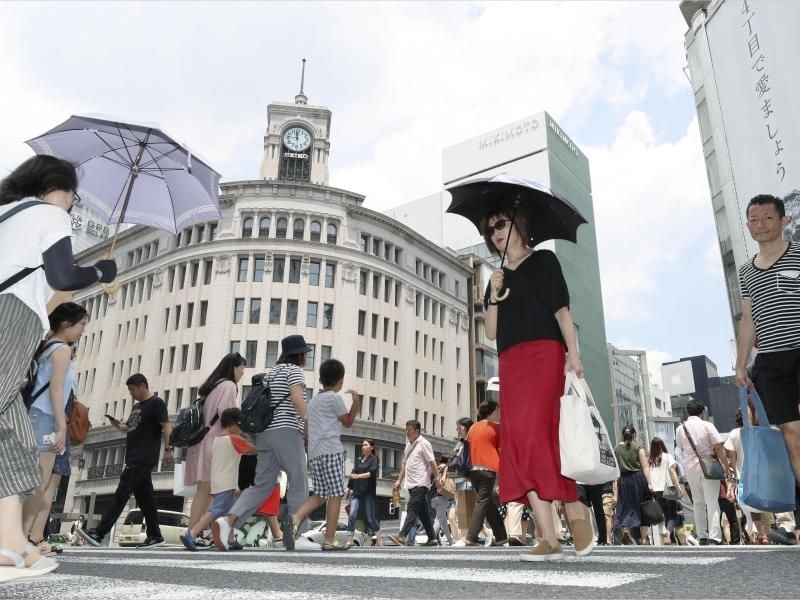 Den Organisatoren der Olympischen Spiele 2020 in Tokio bereitet die Sommerhitze in Japan arge Kopfschmerzen. Foto: kyodo