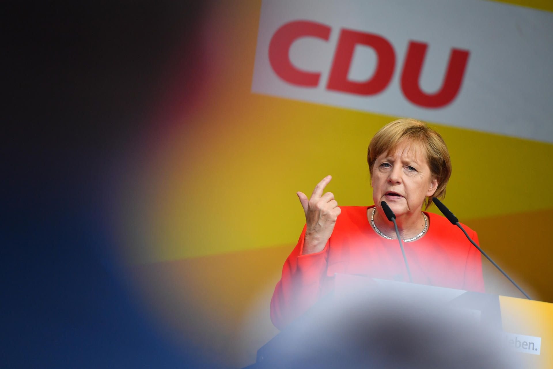 Bundeskanzlerin Angela Merkel bei ihrem Termin in Heidelberg.