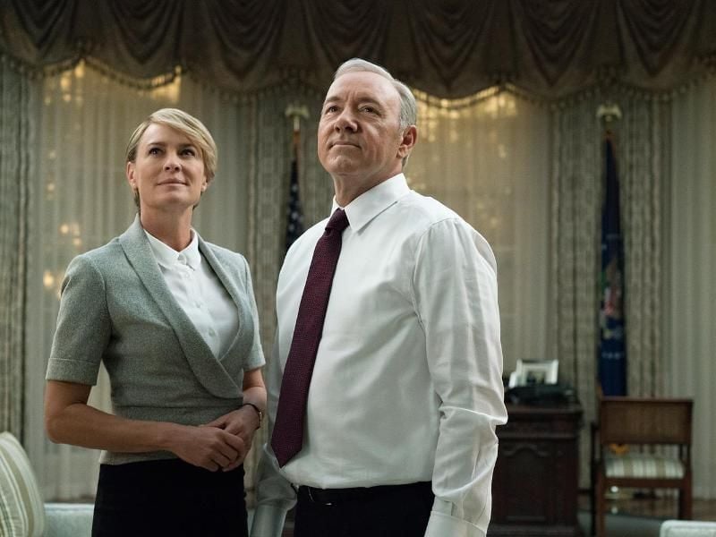 Claire Underwood (Robin Wright) weint ihrem Mann (Kevin Spacey) in der finalen Staffel keine Träne nach. Foto: David Giesbrecht/Netflix/AP