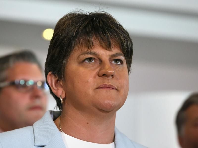 Arlene Foster ist Chefin der britischen Democratic Unionist Party (DUP). Foto: Brian Lawless