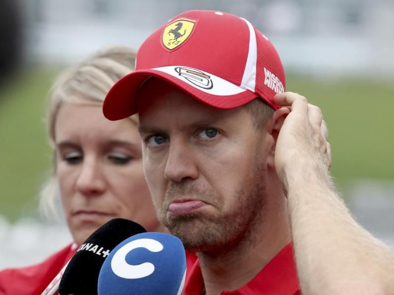 Launig: Sebastian Vettel in Suzuka. Foto: Ng Han Guan/AP