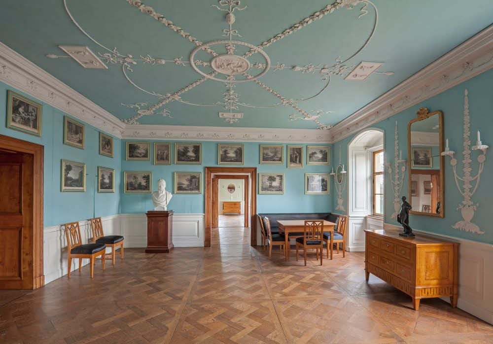 So wohnte der Sohn des Fürsten: das Wohnzimmer des Erbprinzen Friedrich von Anhalt-Dessau (1769-1814) im Schloss Wörlitz