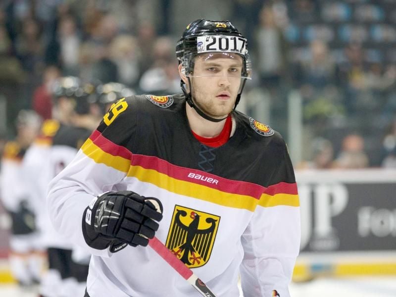 Deutschlands Leon Draisaitl beim Warm-Up. Foto: Maja Hitij
