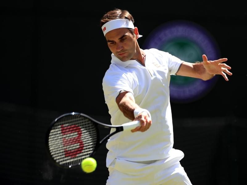 Roger Federer spielt im Achtelfinale gegen Matteo Berrettini. Foto: Mike Egerton/PA Wire