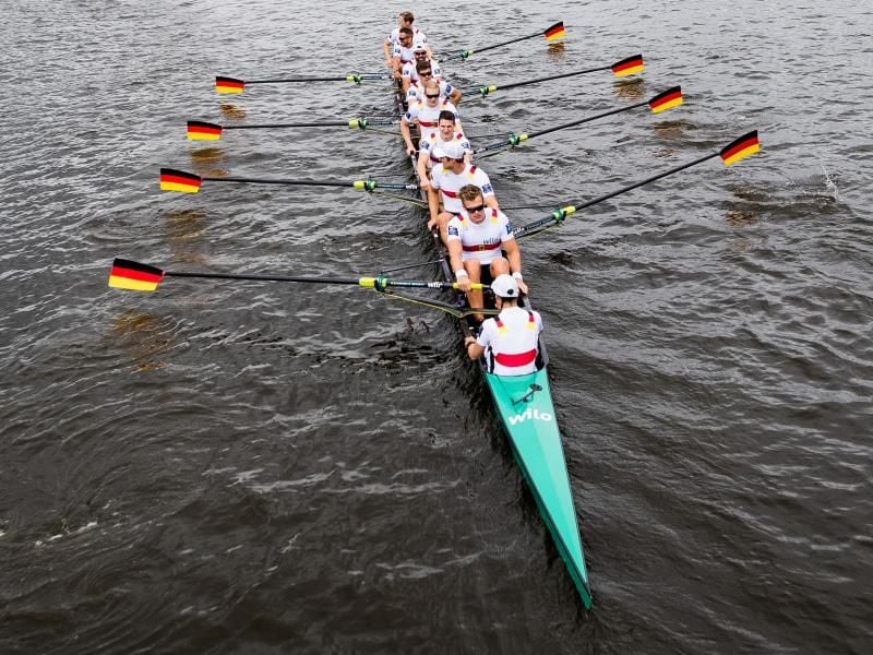 Der Deutschland-Achter hat bei der Ruder-WM in Plowdiw Gold als Ziel. Ziel: Jon Olav Nesvold/Bildbyran via ZUMA Press Foto: Jon Olav Nesvold