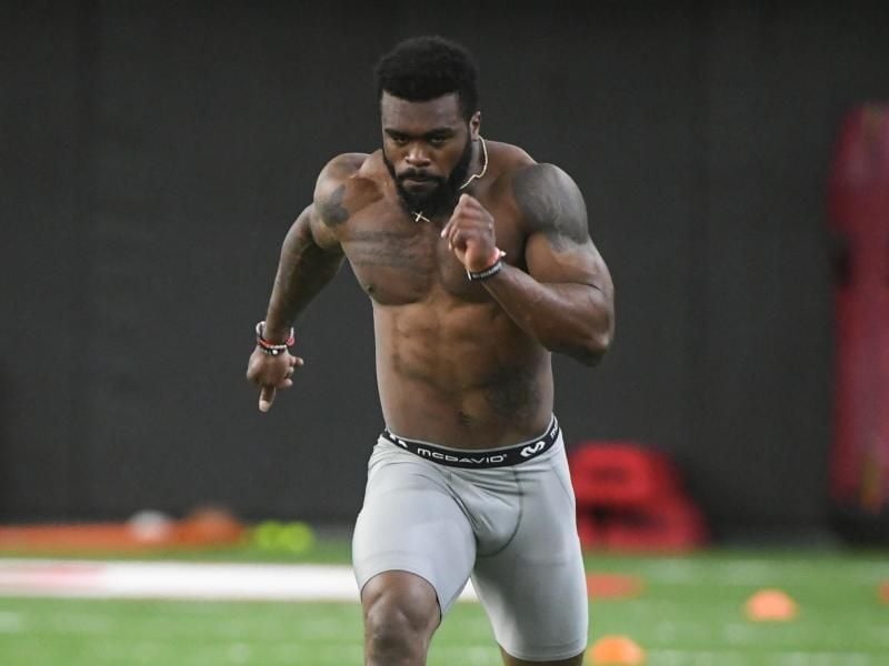 Elijah Holyfield beim Sprinttraining. Foto: John Amis/FR69715/AP