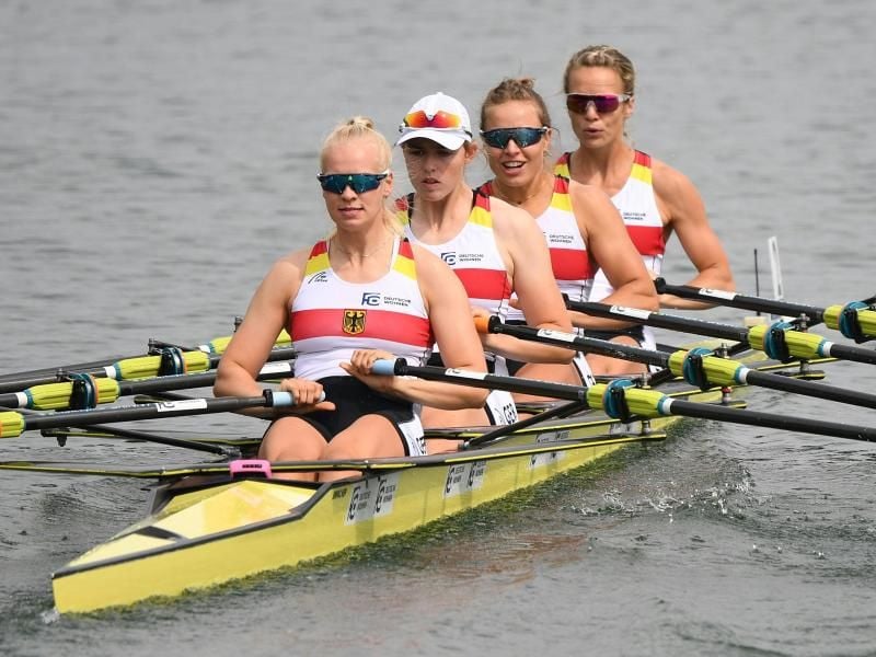Einzig der Frauen-Doppelvierer meisterte mit einem Sieg im Hoffnungslauf den Einzug ins Finale. Foto: Helmut Fohringer/APA