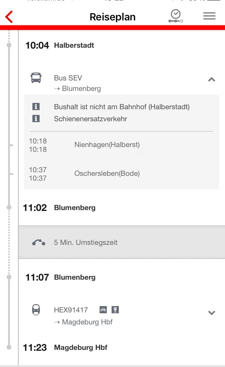 Der Fahrplan zeigt es: Allein rund eine Stunde braucht der Bus von Halberstadt nach Blumenberg (Landkreis Börde)