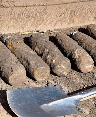Gefundene Flak-Granaten