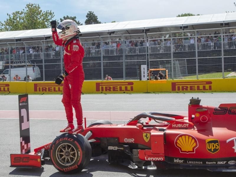 Sebastian Vettel war nach dem Erreichen der Pole „voll von Adrenalin.” Foto: Tom Boland/The Canadian Press/AP