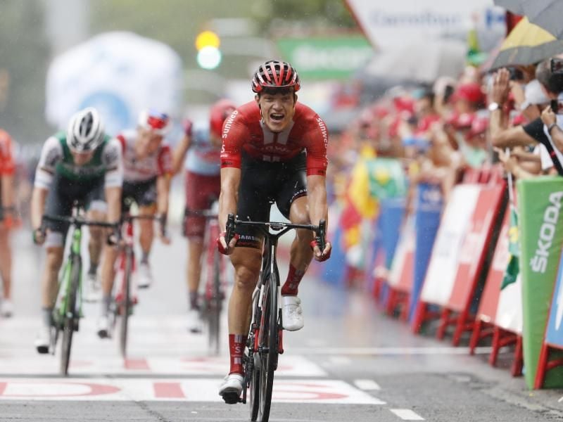 Sieger der 8. Vuelta-Etappe: Nikias Arndt vom Team Sunweb. Foto: Yuzuru Sunada/BELGA