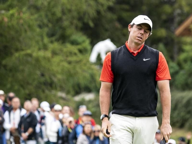 Rory McIlroy verlor das Stechen in Crans Montana nur knapp gegen Sebastian Söderberg. Foto: Alexandra Wey/KEYSTONE