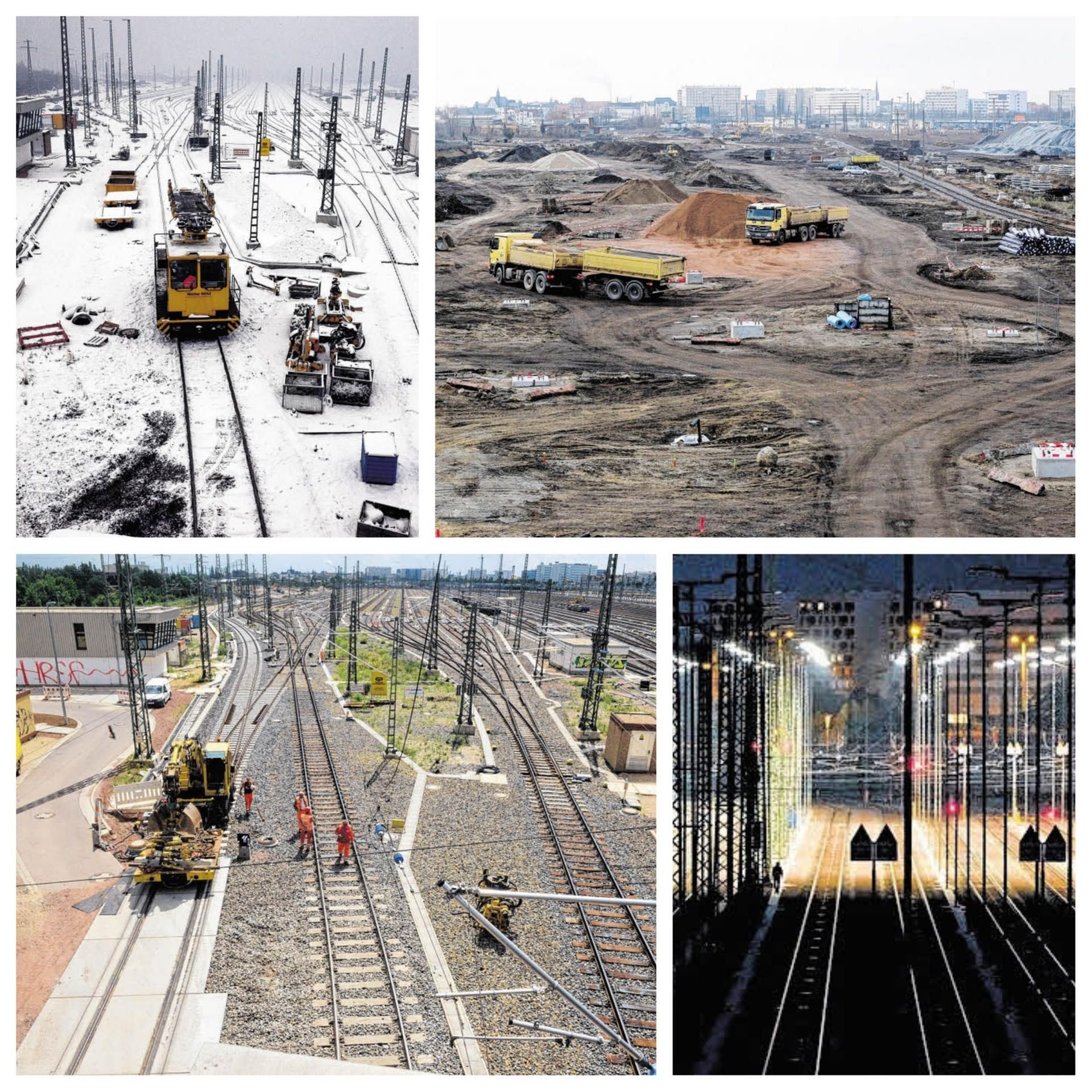 Bilder von der Baustelle an Europas größtem Gütberahnhof.