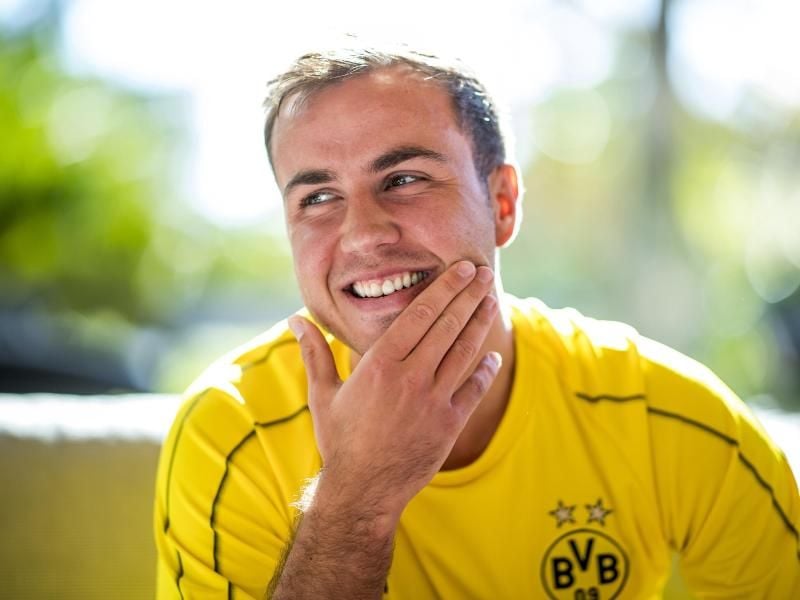 BVB-Star Mario Götze freut sich schon riesig auf das Spiel gegen die Bayern. Foto: David Inderlied
