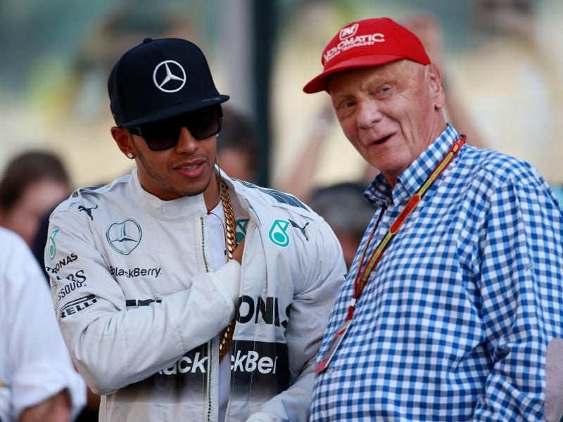 Lewis Hamilton (l) und Niki Lauda arbeiteten bei Mercedes eng zusammen. Foto: David Davies/Press Association Images