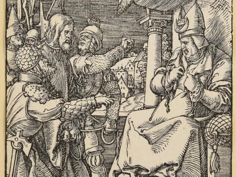Der Holzschnitt von Albrecht Dürer: „Christus von Kaiphas” (1509-11). Foto: Museum Kurhaus Kleve