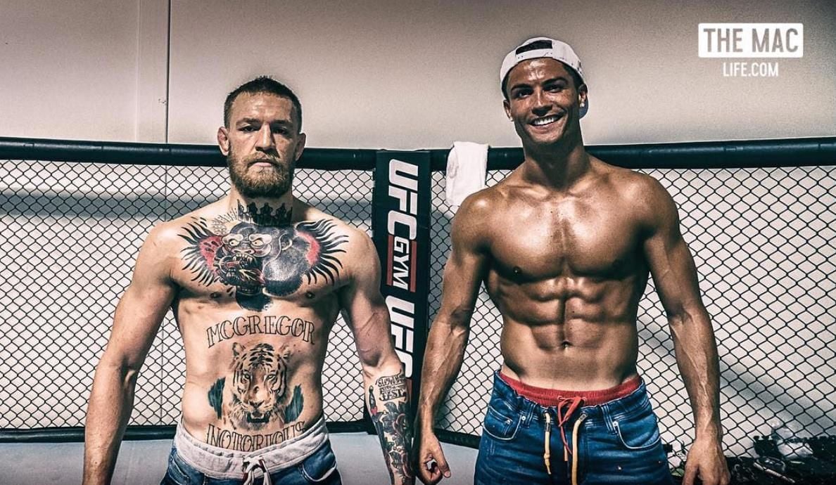 Zwei Champions unter sich: UFC-Titelverteidiger Conor McGregor und EM-Sieger Cristiano Ronaldo.