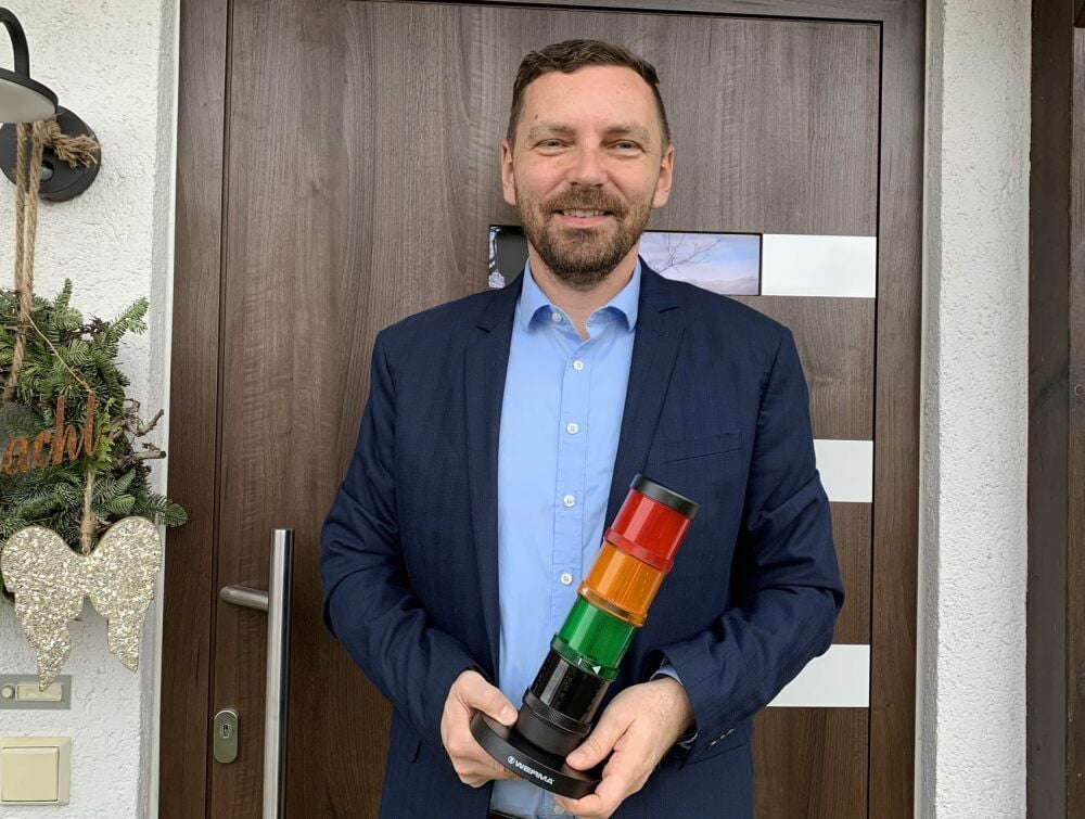 Markus Behr aus Teuchern vertreibt in ganz Ostdeutschland und Nordbayern die innovative CO2 -Ampel zum besseren Corona-Schutz.