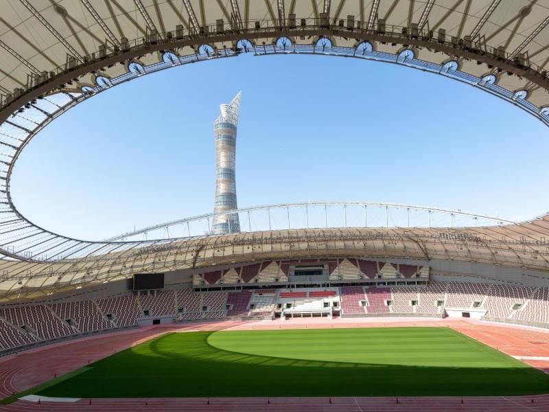 Im Khalifa-Stadion in Doha finden ab Freitag die Leichtathletik-Weltmeisterschaften statt. Foto: Sharil Babu