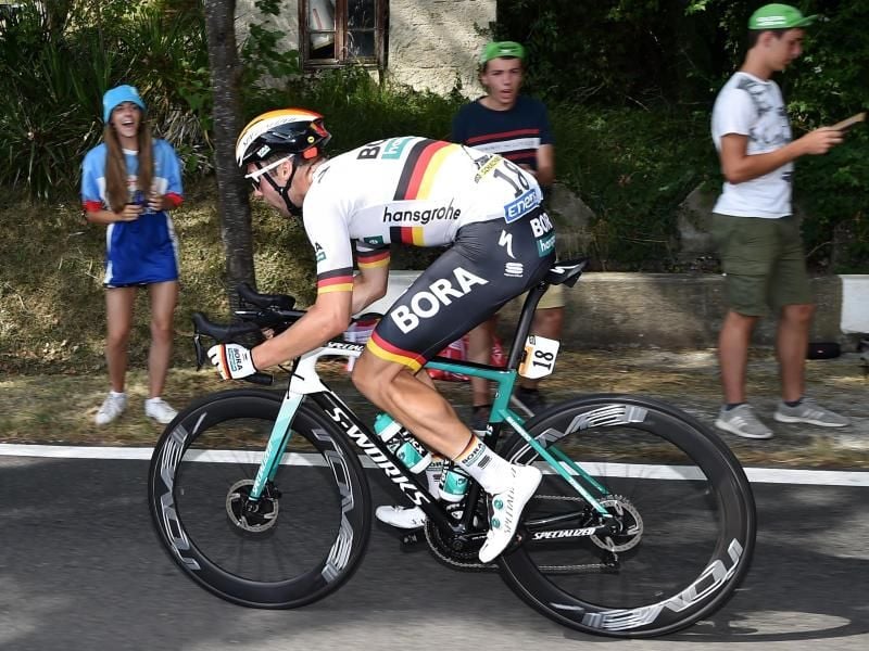 Maximilian Schachmann vom Team Bora-Hansgrohe auf der Strecke. Foto: David Stockman/BELGA