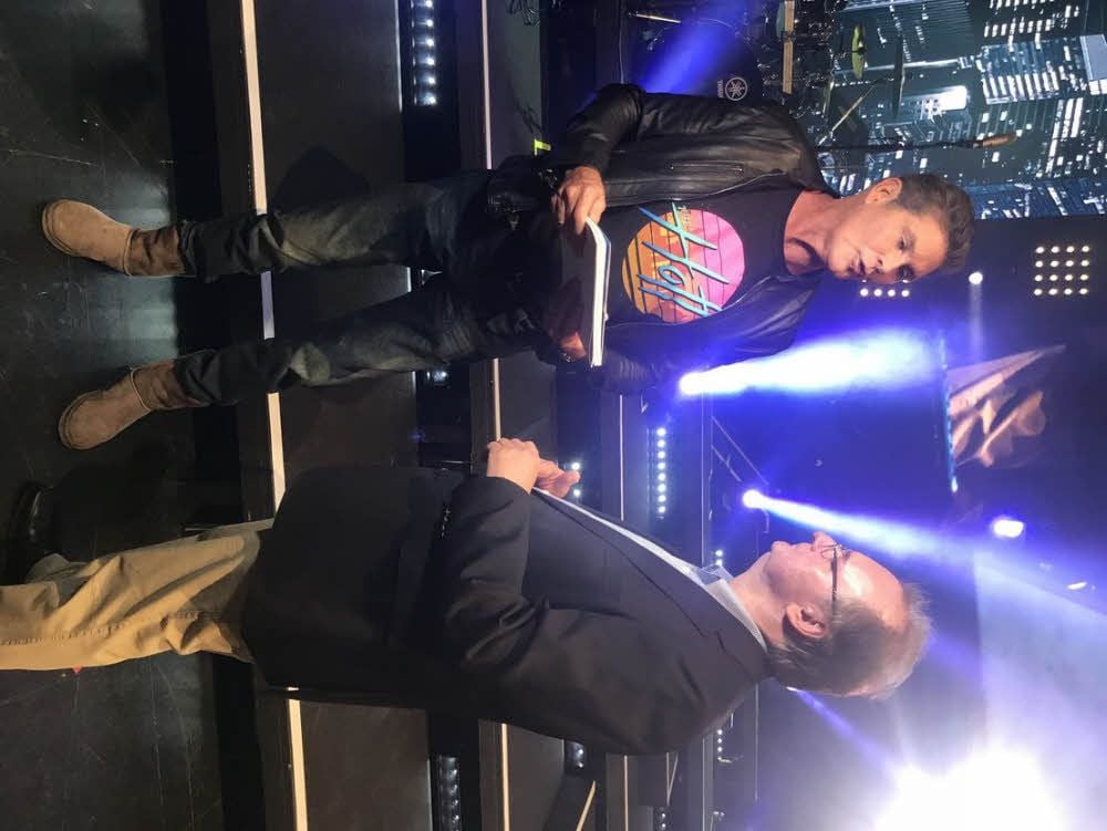 David Hasselhoff (links) im Gespräch mit Reiner Haseloff