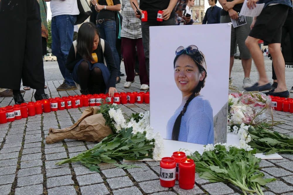 Auf dem Marktplatz wurde an Yangjie Li erinnert.