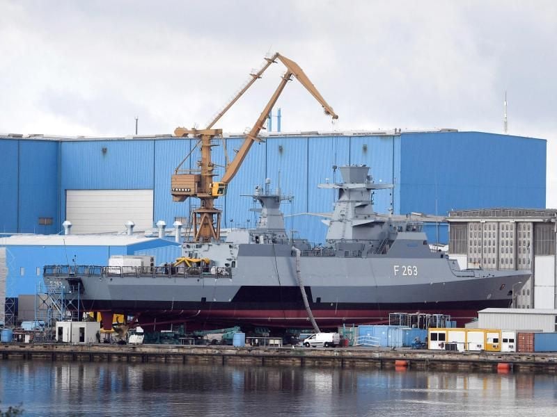 In der Peene-Werft Wolgast ist eine Korvette auf Kiel gelegt worden. Foto: Stefan Sauer/dpa-Zentralbild/dpa
