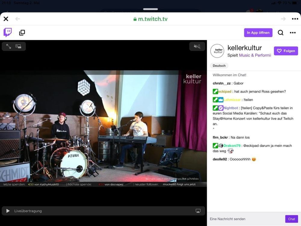Per Livestream ins Wohnzimmer: Das R1 im Ratskeller Zeitz hat am Samstag wieder zum Konzert über Tablet oder Handy eingeladen.