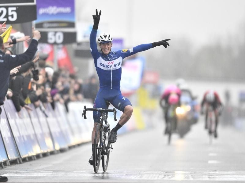 Yves Lampaert gewann nach 180,1 Kilometern von Roeselare nach Waregem. Foto: Yorick Jansens
