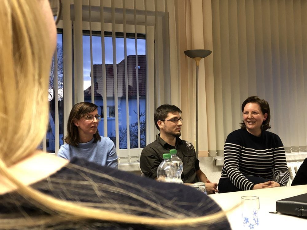 Constanze Buchheim (r.), Chefin von i-potentials, mit den Mitarbeitern Bernd Schwarzbach und Kathleen Brix