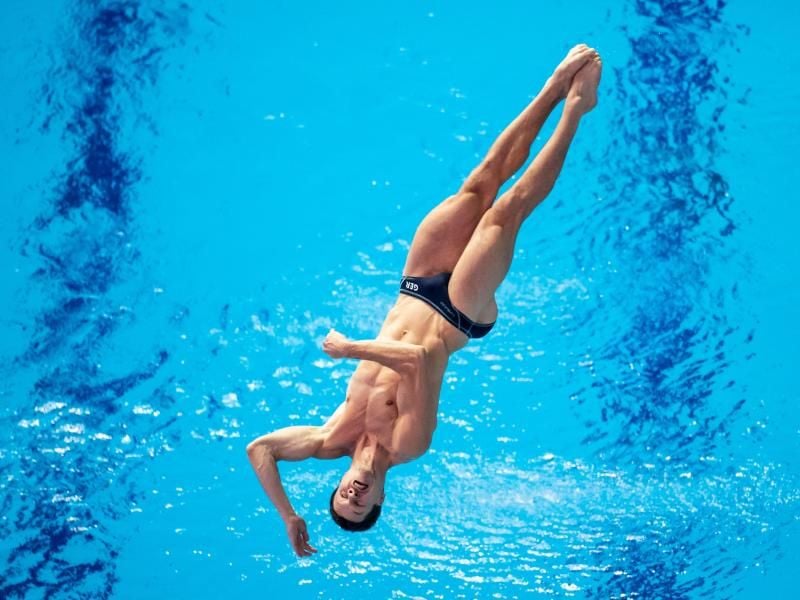 Wurde Fünfter vom Ein-Meter-Brett: Wasserspringer Patrick Hausding in Aktion. Foto: Bernd Thissen