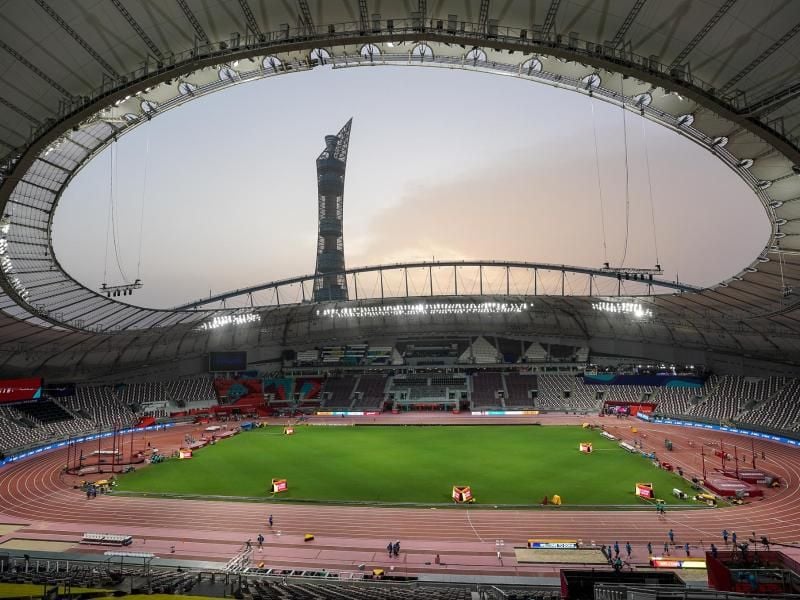 Katar will sich um Olympia 2032 bewerben: Das Khalifa International Stadium war bereits Austragungsort der Leichtathletik-WM 2019. Foto: Michael Kappeler/dpa