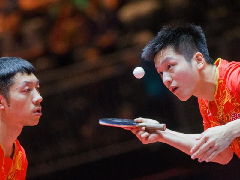 Das Doppel Fan Zhendong (r) und Xu Xin aus China. Foto: Rolf Vennenbernd