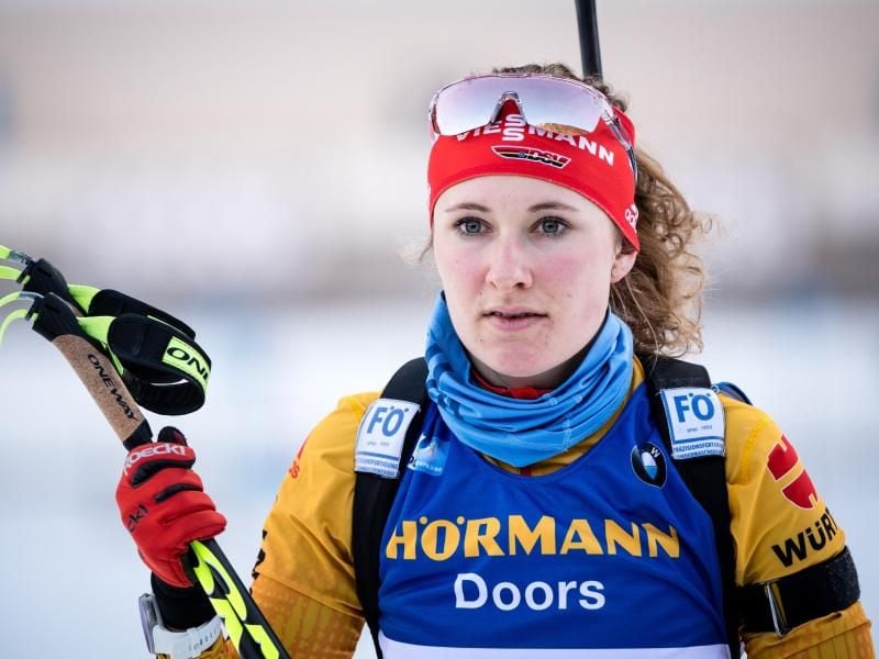 Sicherte sich in Altenberg den nationalen Meistertiel auf Skirollern: Janina Hettich. Foto: Matthias Balk/dpa