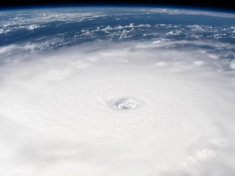 Das Auge von Hurrikan Irma ist aus der International Space Station ISS zu erkennen. Foto: NASA