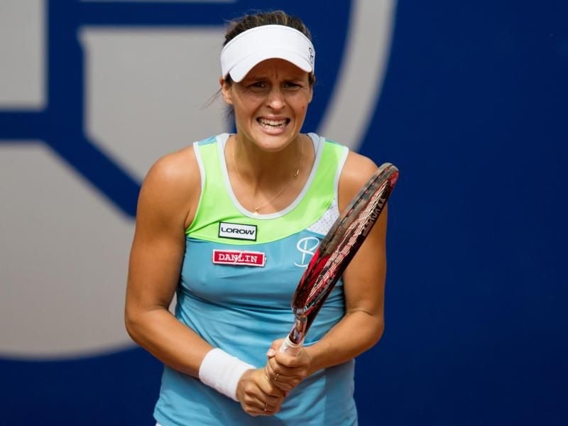 Tatjana Maria im Match gegen die Kasachin Jaroslawa Schwedowa. Foto: Daniel Karmann