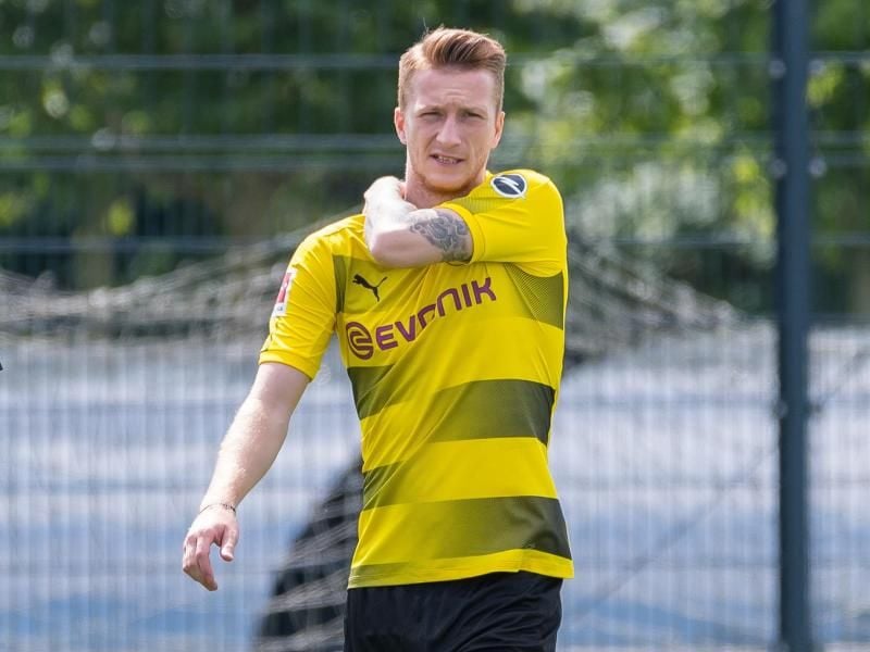 Marco Reus konnte eine erste Einheit auf dem Laufband absolvieren. Foto: Guido Kirchner